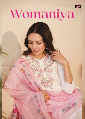 S4u new launch womaniya D n 1001 to 1007 series handwork Kurti pants with dupatta collection Kurti wholesaler  kurtis catalogs