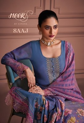 Saaj vol 202 by Heer Exclusive heavy pattern unstitched suit catalogue at affordable rate wholesale catalogs