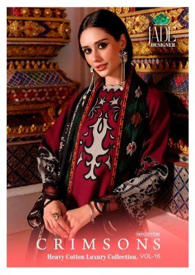 Saanvi Trends Jade Crimsons Vol 16 Heavy Cambric Cotton Karachi Print Pure Heavy Cotton Ethnic Collection Wholesale Saanvi Trends