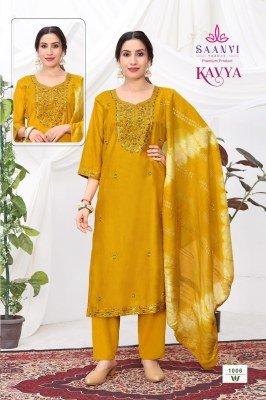 Saanvi Trends Kavya Vol 1 Premium Viscose Vitican Suit Set with Embroidered Kurti, Stitched Pant And Chanderi Butta Dupatta Wholesale kurtis catalogs