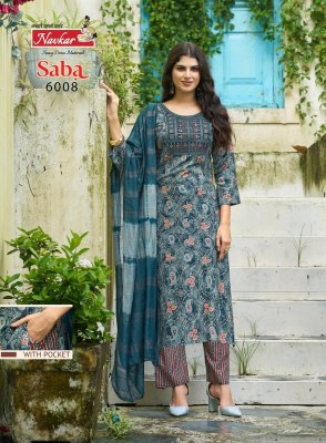 Saba vol 6 by Taniksh Reyon foil printed Kurti pant and dupatta collection readymade suit catalogs