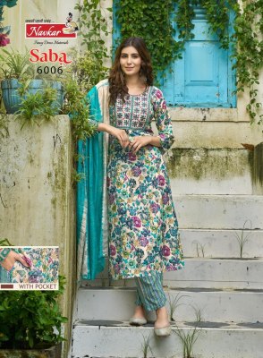 Saba vol 6 by Taniksh Reyon foil printed Kurti pant and dupatta collection readymade suit catalogs