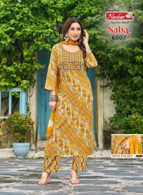 Saba vol 6 by Taniksh Reyon foil printed Kurti pant and dupatta collection readymade suit catalogs