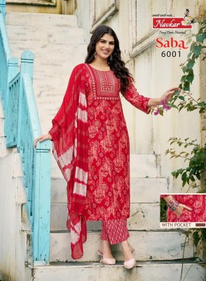 Saba vol 6 by Taniksh Reyon foil printed Kurti pant and dupatta collection readymade suit catalogs