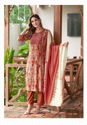 Sabri vol 3 by Mystic 9 premium Reyon foil printed Kurti pant and Dupatta catalogue at affordable rate  readymade suit catalogs