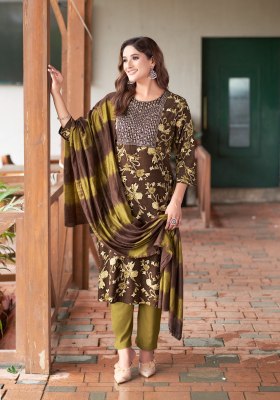 Sabri vol 3 by Mystic 9 premium Reyon foil printed Kurti pant and Dupatta catalogue at affordable rate  readymade suit catalogs