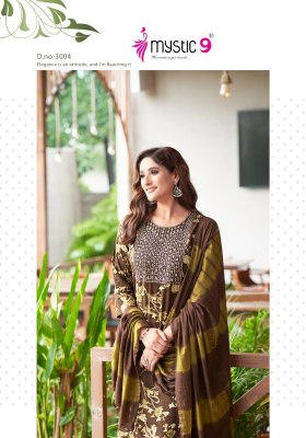 Sabri vol 3 by Mystic 9 premium Reyon foil printed Kurti pant and Dupatta catalogue at affordable rate  readymade suit catalogs