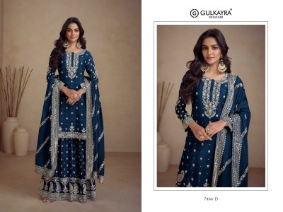 Sadaf by Gulkayra designer real chinon fancy embroidered sharara suit catalogue  readymade suit catalogs