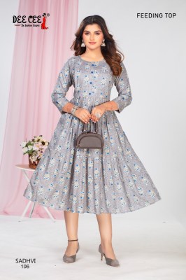 Sadhvi by Deecee Exclusive Two Layered flared Flair Kurti Catalogue at affordable rate kurtis catalogs