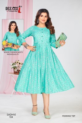 Sadhvi by Deecee Exclusive Two Layered flared Flair Kurti Catalogue at affordable rate kurtis catalogs