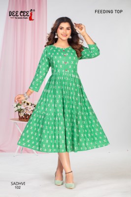 Sadhvi by Deecee Exclusive Two Layered flared Flair Kurti Catalogue at affordable rate kurtis catalogs