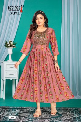 Safar by Deecee flared long foil printed kurti catalogue at affordable rate kurtis catalogs