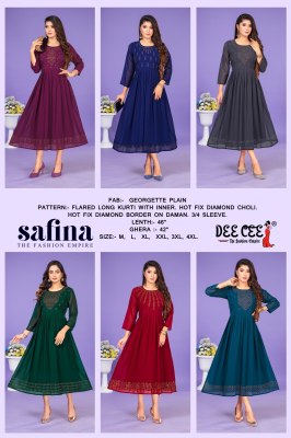 Safina by deecee diamond work flared kurti catalogue at low rate kurtis catalogs