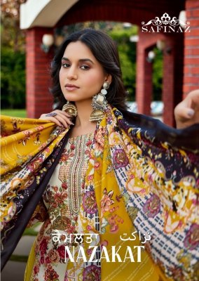 Safinaz Nazakat Unstitched  Premium Soft Cotton Pakistani Print And Fancy Self Embroidery Wholesale wholesale catalogs