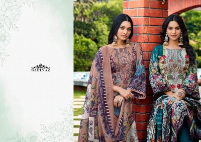 Safinaz Nazakat Unstitched  Premium Soft Cotton Pakistani Print And Fancy Self Embroidery Wholesale dress material catalogs