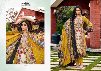 Safinaz Nazakat Unstitched  Premium Soft Cotton Pakistani Print And Fancy Self Embroidery Wholesale dress material catalogs