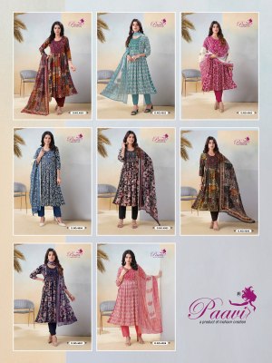 Saheli by Paavi heavy portion printed flared kurti pant and dupatta catalogue readymade suit catalogs