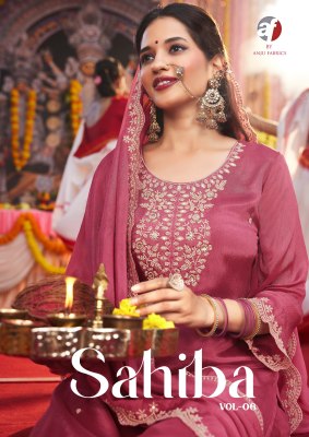 Sahiba vol 6 by Anju fabric chinon beautiful embroidered readymade suit collection readymade suit catalogs