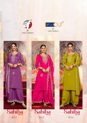 Sahiba vol 6 by Anju fabric chinon beautiful embroidered readymade suit collection readymade suit catalogs