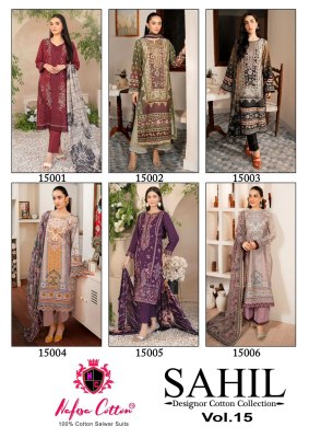 Sahil cotton vol 15 by Nafisha cotton karachi dress material collection with affordable rate dress material catalogs