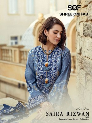 Saira Rizwan vol 5 by Shree Om Fab Exclusive lawn dress material collection at low price 