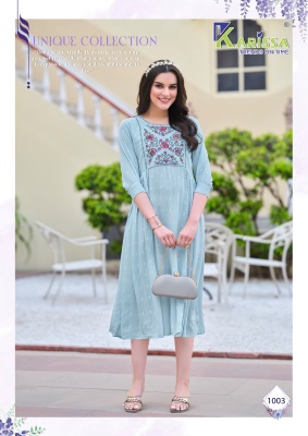 Sairaa by Karissa reyon wrinkle embroidered work kurti catalogue at affordable rate kurtis catalogs