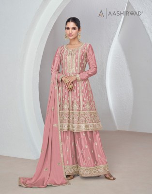 Sajda by Aashirwad Premiume Chinon Silk Embroidered Sharara Suit catalogue at Affordable rate fancy sharara suit Catalogs