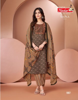 Sajna vol 1 by Navkar Cotton Cambric Printed Kurti pant and dupatta catalogue at low rate kurti pant with dupatta Catalogs