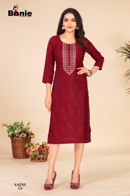 Sajni by Bonie Amazing trendy kurti at wholesale rate kurtis catalogs