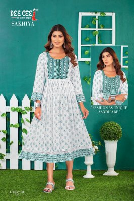 Sakhiya by Deecee reyon plain screen printed kurti catalogue at affordable rate kurtis catalogs