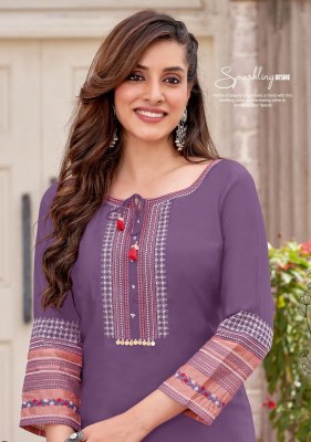 Salonee vol 8 by Wooglee Heavy reyon Thread work straight kurti collection with low rate kurtis catalogs