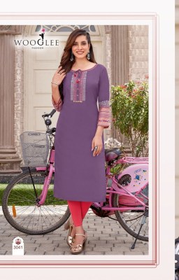 Salonee vol 8 by Wooglee Heavy reyon Thread work straight kurti collection with low rate kurtis catalogs