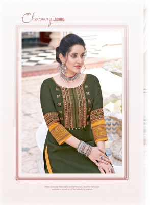 Salonee vol 8 by Wooglee Heavy reyon Thread work straight kurti collection with low rate kurtis catalogs