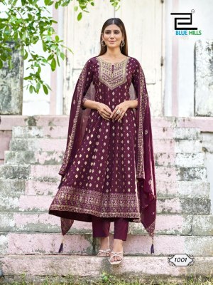 Samaira by Blue Hills HEavy Chanderi Foil Printed Anarkali Suit Catalogue At Affordable rate readymade suit catalogs