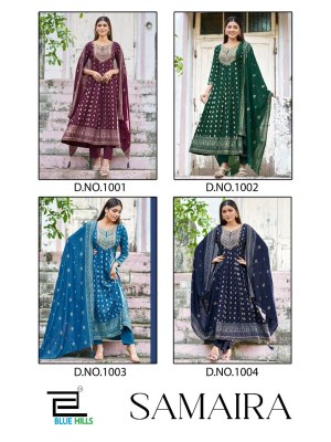 Samaira by Blue Hills HEavy Chanderi Foil Printed Anarkali Suit Catalogue At Affordable rate readymade suit catalogs