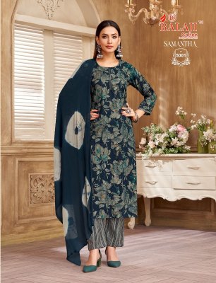 Samantha Vol 5 by Balaji heavy capsule reyon foil printed readymade suit collection Balaji cotton 