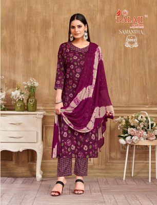 Samantha Vol 5 by Balaji heavy capsule reyon foil printed readymade suit collection readymade suit catalogs