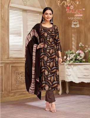 Samantha Vol 5 by Balaji heavy capsule reyon foil printed readymade suit collection readymade suit catalogs