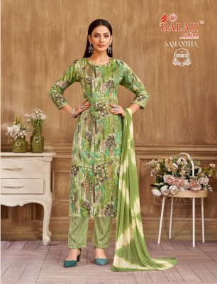 Samantha Vol 5 by Balaji heavy capsule reyon foil printed readymade suit collection readymade suit catalogs