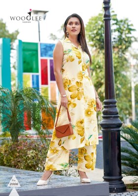 Samiksha by Wooglee Reyon Printed straight kurti with pant at affordable rate  kurtis catalogs