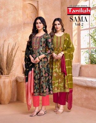 Samma vol 2 by Taniksh Vertical discharge printed readymade suit collection with budget rate  Taniksh