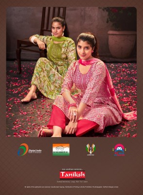 Samriti vol 2 by Taniksh peinted reyon embroidered neck readymade suit catalogue at affordable rate readymade suit catalogs