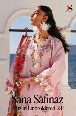 Sana Safinaz muslin embroidered 24 by deepsy pure cotton  embroidered pakistani suit catalogue at low rate Deepsy suits