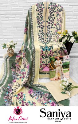 Saniya Karachi Suit vol 4 by Nafisha Cotton digital style unstitched suit catalogue at affordable rate salwar kameez catalogs