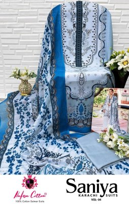 Saniya Karachi Suit vol 4 by Nafisha Cotton digital style unstitched suit catalogue at affordable rate salwar kameez catalogs