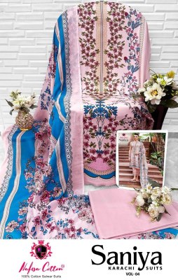 Saniya Karachi Suit vol 4 by Nafisha Cotton digital style unstitched suit catalogue at affordable rate salwar kameez catalogs