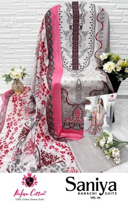 Saniya Karachi Suit vol 4 by Nafisha Cotton digital style unstitched suit catalogue at affordable rate salwar kameez catalogs