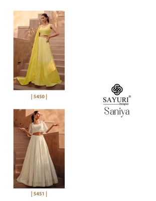 Saniya by Sayuri designer premium georgette embroidered lehenga choli catalogue at low rate lehenga choli catalogs