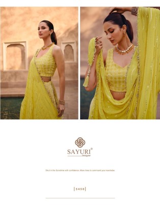 Saniya by Sayuri designer premium georgette embroidered lehenga choli catalogue at low rate lehenga choli catalogs