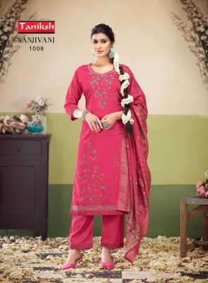 Sanjivani vol 1 by Taniksh cotton viscorse embroidered readymade suit catalogue at low rate readymade suit catalogs